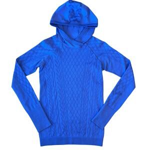 Lululemon Rest Less Sweater Hoodie Run Cable Knit Seamless Blazer Blue Women’s 4